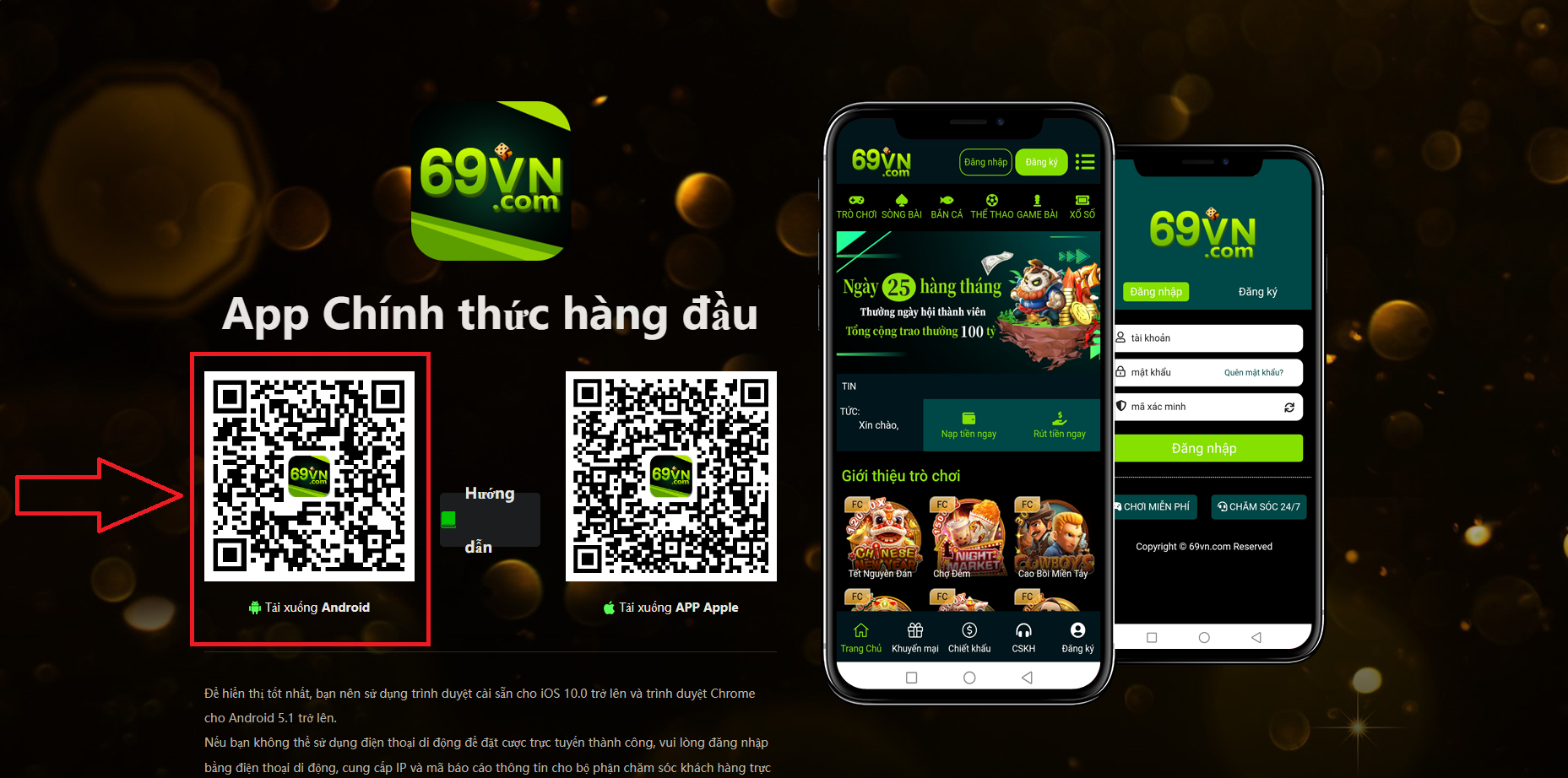 Hướng dẫn tải app 69VN cho điện thoại di động